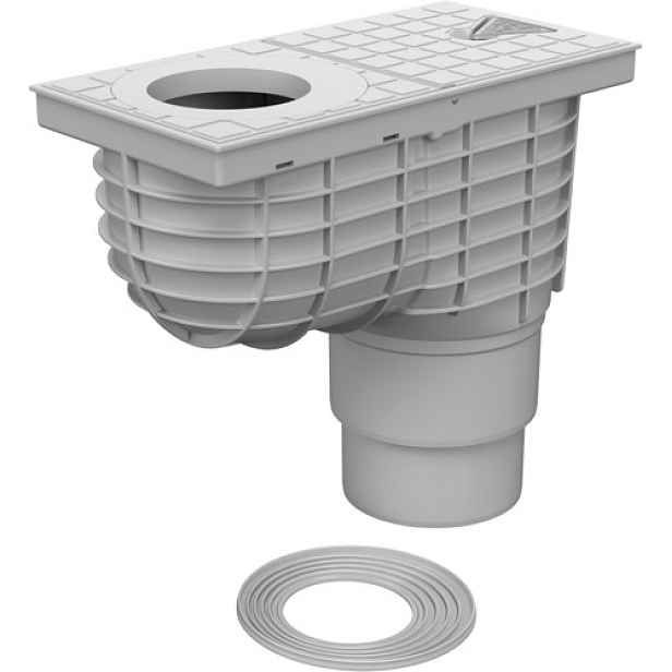 Chuděj Lapač střešních splavenin spodní D110/D125; Standard KV110/120STS (Gajgr; Geiger) s volitelným odtokem; šedý