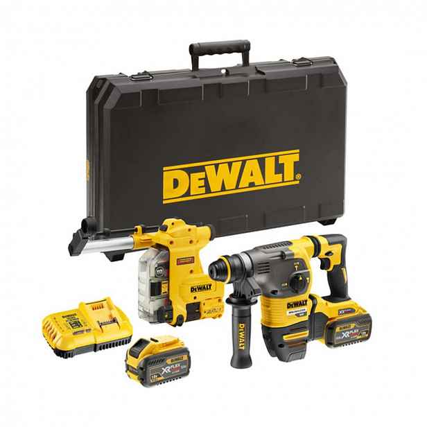 DeWALT - 54V AKU kombinované kladivo s integrovaným odsáváním prachu, 2x aku 9,0 Ah FLEXVOLT, nabíječka DCH335X2