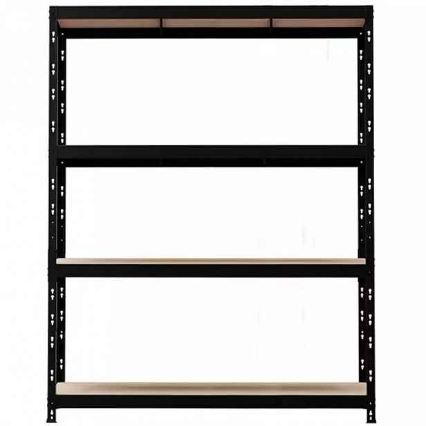 Kovový zásuvný regál NERO II 180x120x45 4 police/300 kg černý