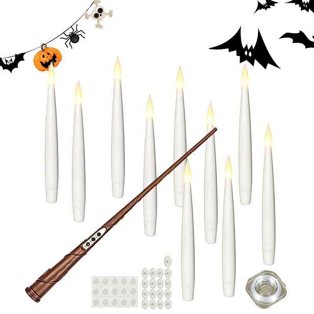 Led Závěsné Svíčky létající sada 10 kusů 15 cm dekorace na Halloween