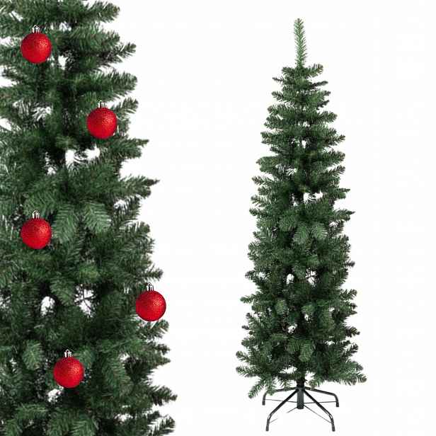 Umělý Vánoční Stromeček Slim Úzký 150 CM X 47 CM Smrk Vánoční Zelený Stojan