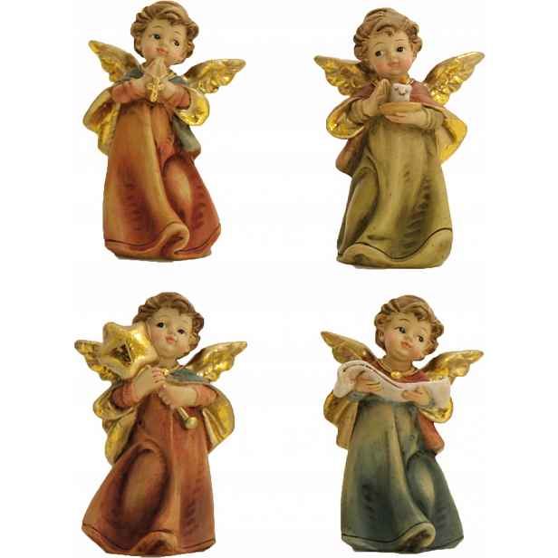 4 krásné stojící andělé – andělé – 8,1 cm vysoké