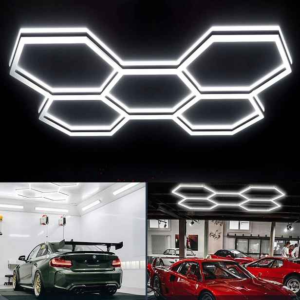 Led lampa Hexagon Stropní panel Osvětlení do garáže Dílna, stěny,