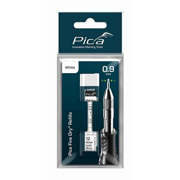 Tuhy náhradní Pica Fine Dry 0,9 mm bílé 12 ks