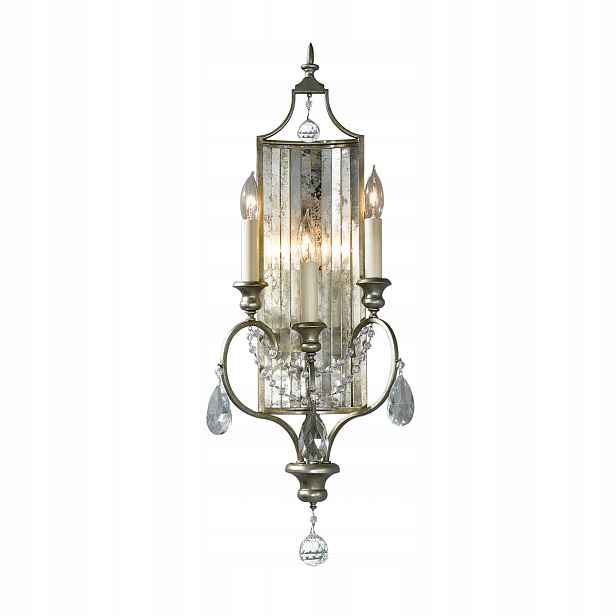 Feiss Nástěnná lampa Gianna, 3xE14, 60 W, křišťály, stříbrná/chromovaná