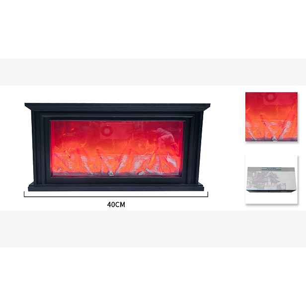 Led Krb S Efektem Plamene, Dekorativní Lampa, Černá, 40 CM