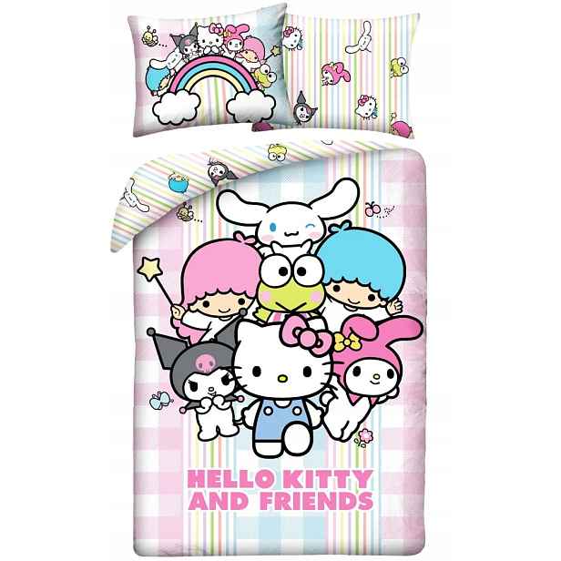 Ložní povlečení z mikrovlákna Hello Kitty and Friends