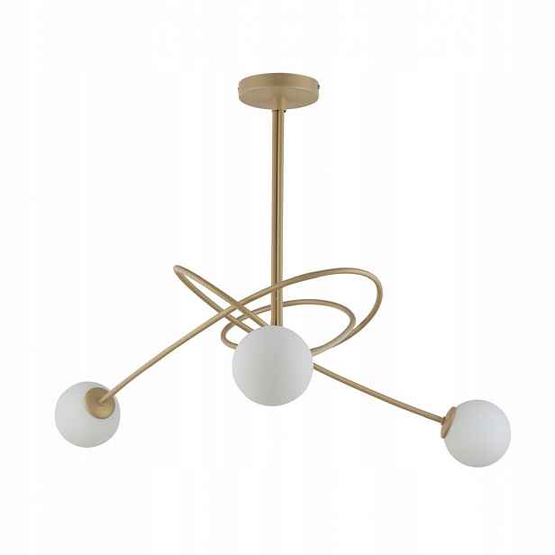 Lustr Lampa Pendel Bílý Velvet Kov Sklo 3xG9 pro Sigma Osvětlení 66 cm
