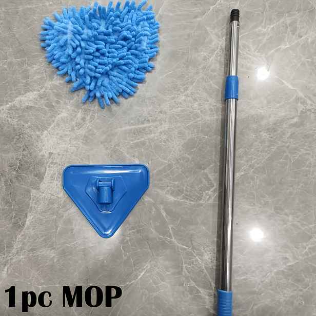 TEMU 1 ks 360° rotační trojúhelníkový mop, univerzální nastavitelná zatahovací rukojeť pro snadné čištění podlah, stěn, dlaždic a aut, mokré/suché