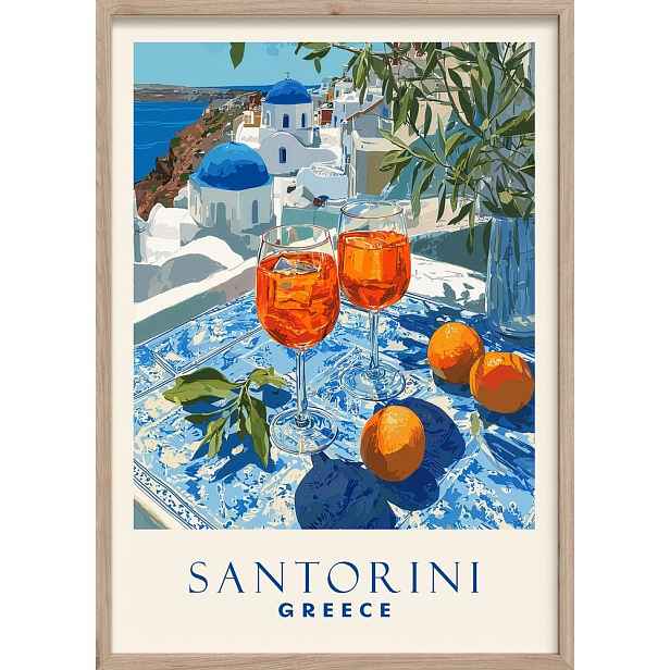 Tištěný obraz s rámem 50x70 cm Santorini – Styler