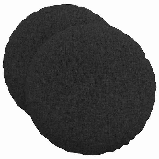 vidaXL Polštáře na sedadla 2 ks Textil Černá Ø50 x 19 cm