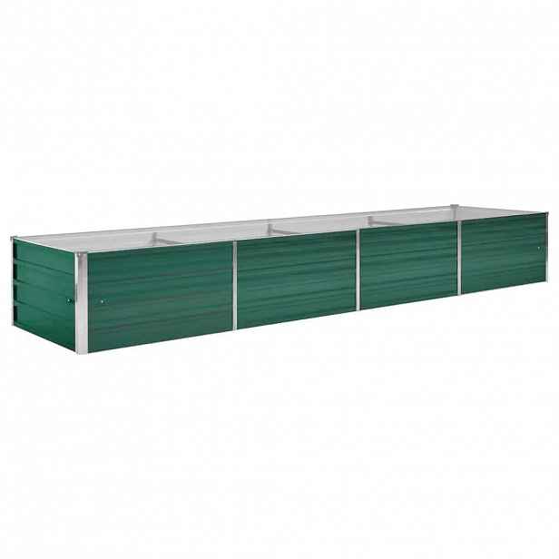 vidaXL Vyvýšený záhon pozinkovaná ocel 320 x 80 x 45 cm zelený