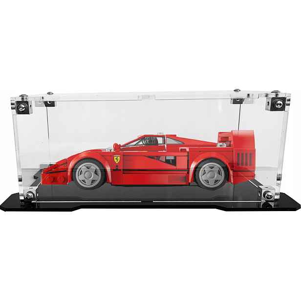 Vitrína s černou základnou pro stavebnici Lego 76934 Superauto Ferrari F40