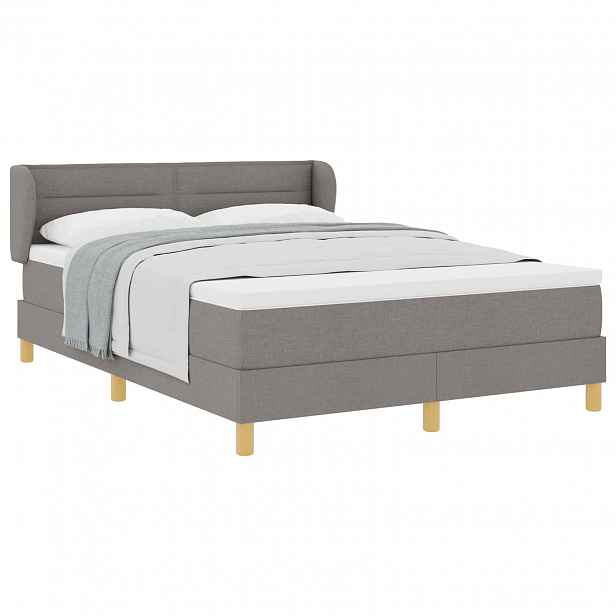 vidaXL Postel s boxspringem s čelo Taupe 140 x 200 cm textil