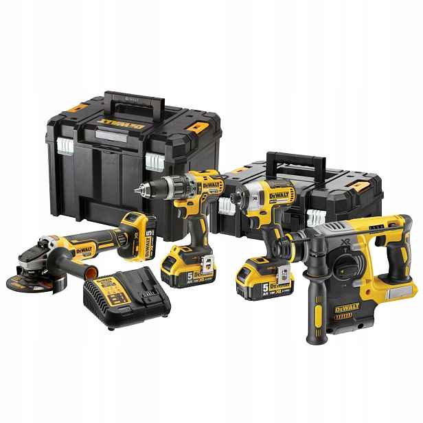 18V Xr Sada 4 bezkartáčových nástrojů 3 x 5 Ah DeWalt DCK422P3T