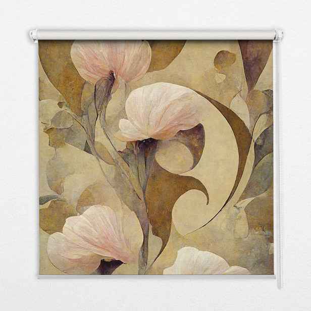 TULUP VNITŘNÍ roleta - okenní roleta - roleta - 60x140 cm - Růžové květy