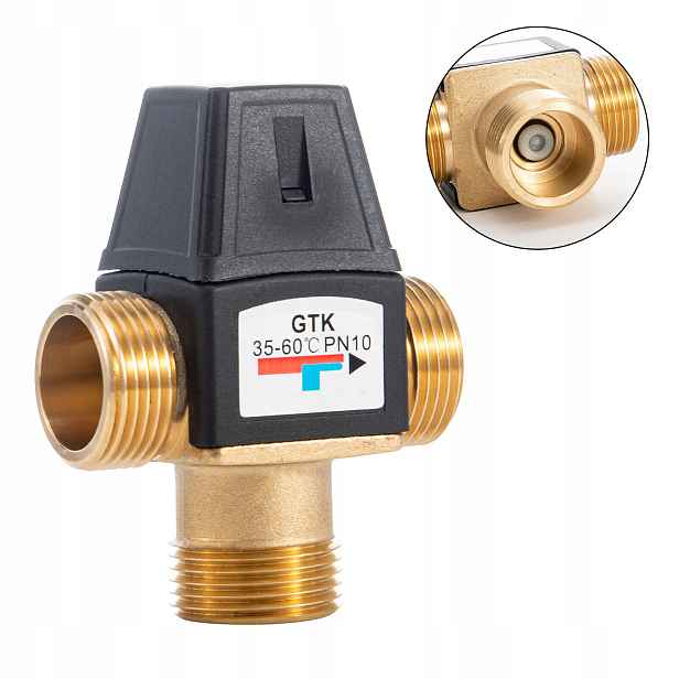 Třícestný mosazNÝ Směšovací Termostatický Ventil DN20 G3/4''