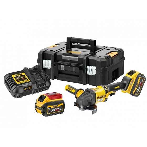 DeWALT - 54V AKU úhlová bruska 125 mm, 2x aku 6,0 Ah FLEXVOLT, nabíječka DCG418T2