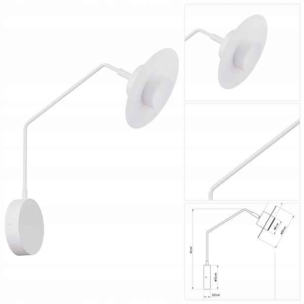 Nástěnné svítidlo Charlie bílé, osvětlení nočního stolku vedle postele Sigma Lighting