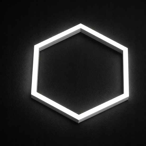 Stropní Svítidlo černý 42W 6500K 92x79 Cm jeden hexagon studio barber