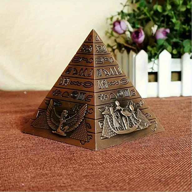 TEMU 1ks pyramidy egyptské památky z pryskyřice, kreativní dekorace do domácnosti, dekorace na stůl se složitými egyptskými hieroglyfy, ideální pro