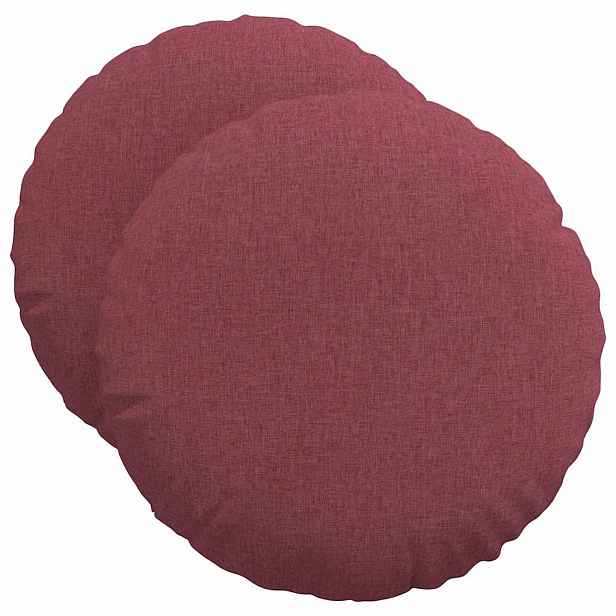 vidaXL Polštáře na sedadla 2 ks Textil Víno Červené Ø50 x 19 cm
