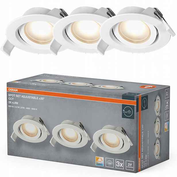 3x Stropní Led svítidlo 4.9W 230lm Cct stmívatelné Osram