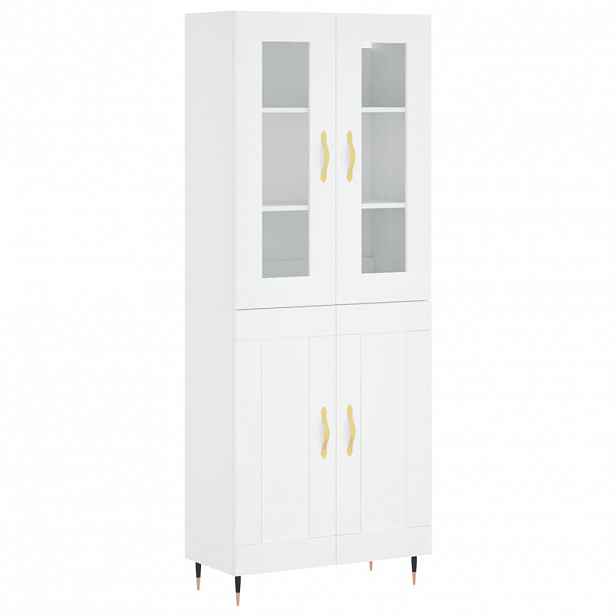 vidaXL Skříň highboard bílá 69,5 x 34 x 180 cm kompozitní dřevo