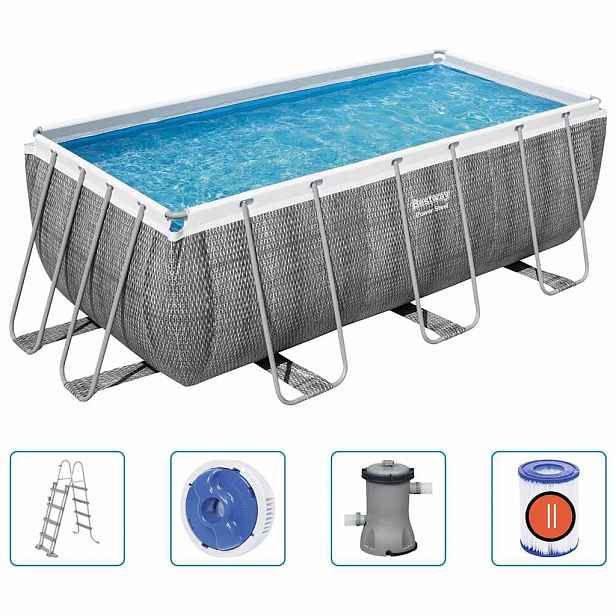 Bestway Bazénový set Power Steel obdélníkový 412 x 201 x 122 cm