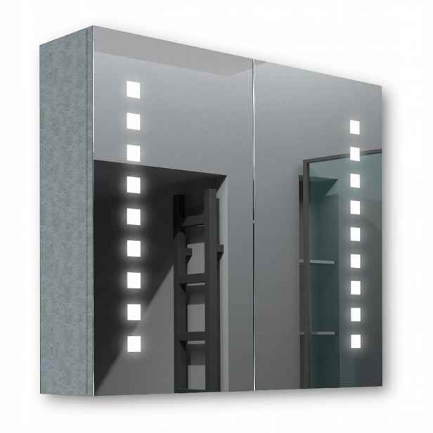 Dřevěná skříňka 80x70 Led zrcadlo Merkur Beton