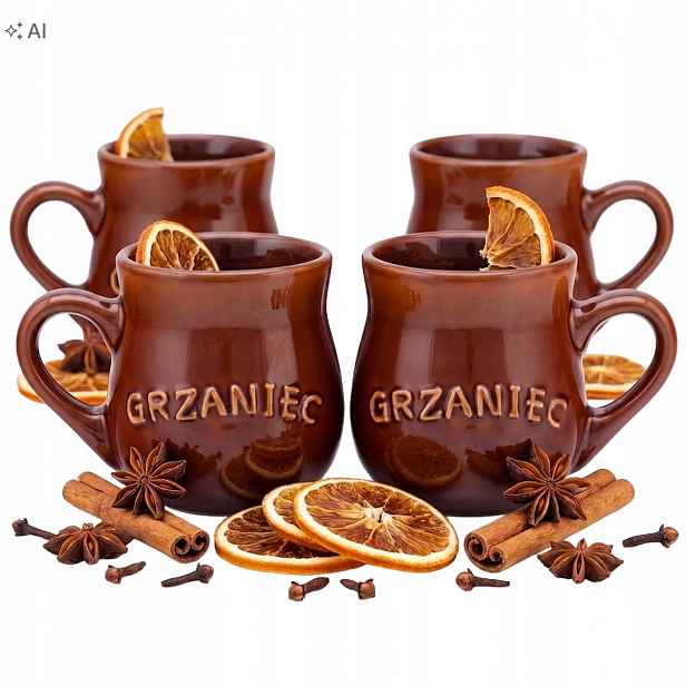 Keramické hrnky na svařák 250 ml s ouškem Altom Design Sada 4 hrnků