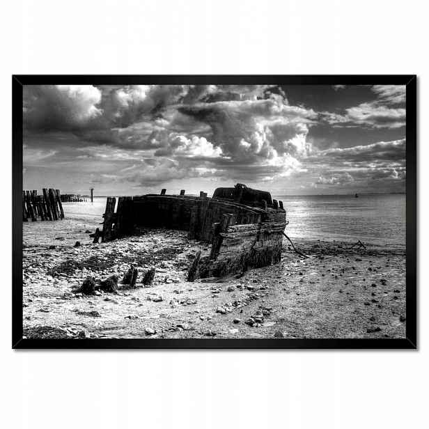 Plakáty v rámu 60x40 Černobílá fotografie lodí