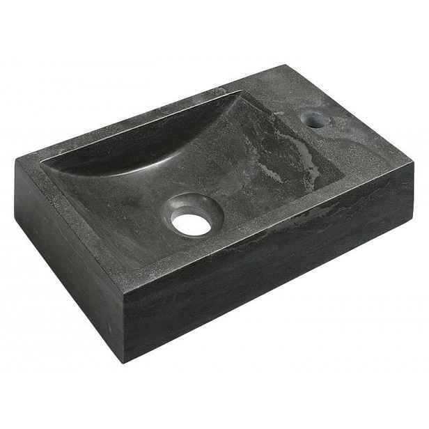 Sapho Blok - Umývátko 40x22 cm, otvor pro baterii vpravo, bez přepadu, antracit 2401-28