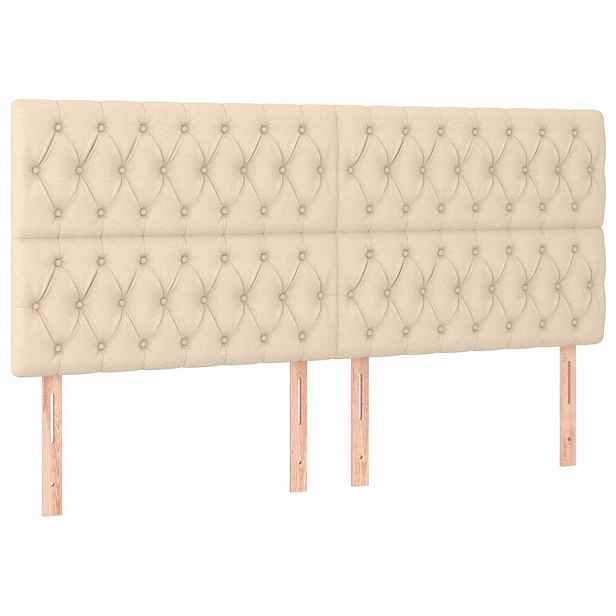 vidaXL Čelo postele krémové 180x7x118/128 cm látkové