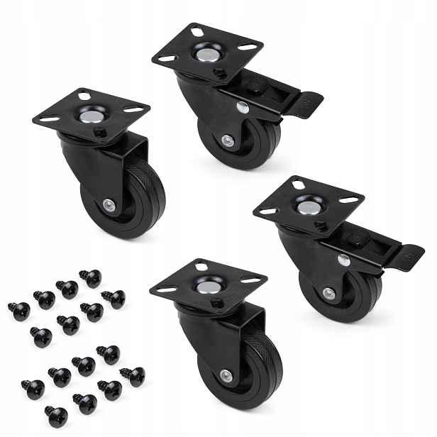 Emuca Kolečka pro nábytek 75 mm – sada