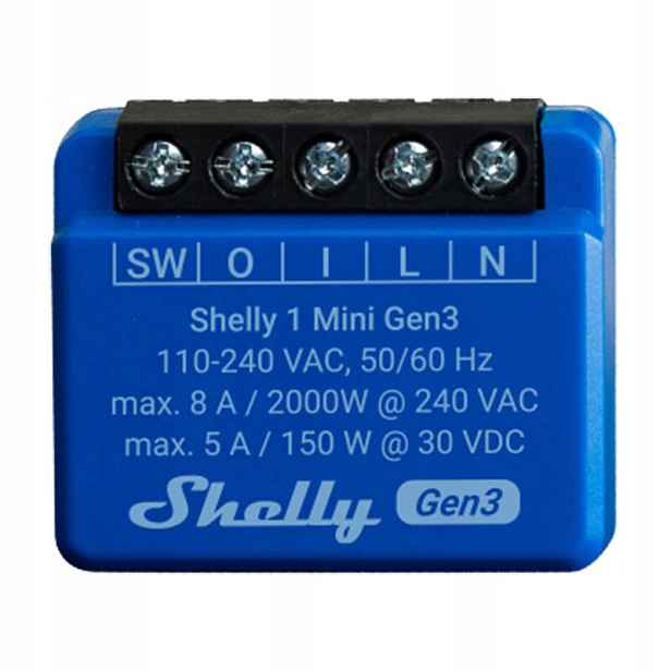 Ovladač Shelly 1 Mini Gen3 WiFi/Bluetooth