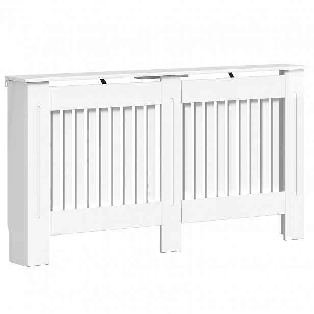 vidaXL Kryt radiátoru Bílá s vysokým leskem 152 x 19 x 81,5 cm