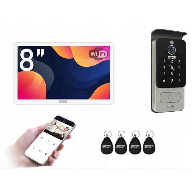 Videodomofon 5TECH: 2-žilový digitální WiFi Fhd 8" Virgo One PLUS(W)/82228