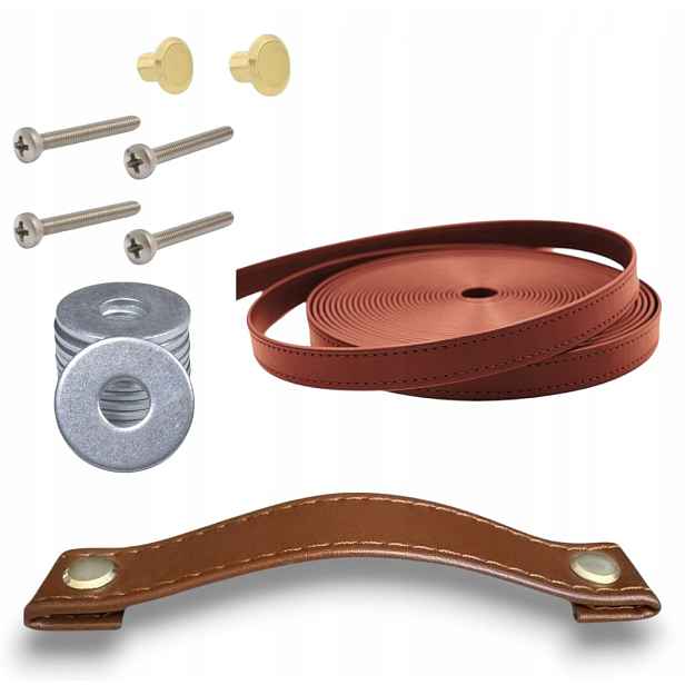 Rukojeť Kožené Nábytkové Úchytky Prémiová Rukojeť Eco Leather 158 MM