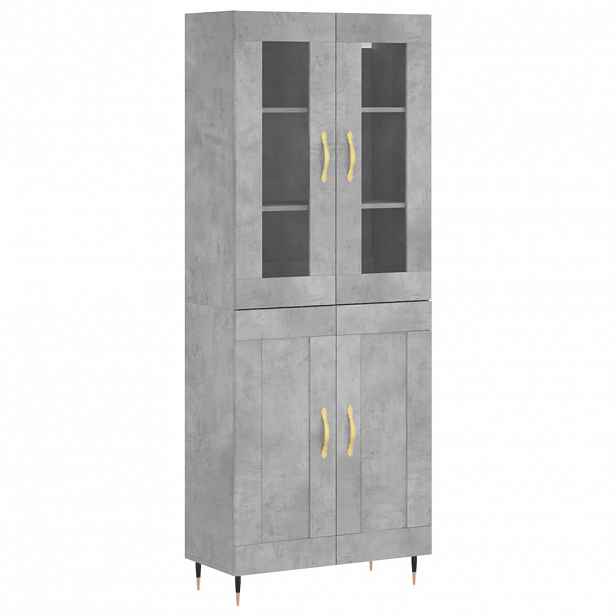 vidaXL Skříň highboard betonově šedá 69,5x34x180 cm kompozitní dřevo