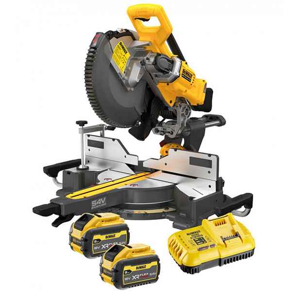 DeWALT - 54V AKU pokosová pila 305 mm, 2x aku 9,0 Ah FLEXVOLT, nabíječka DCS781X2