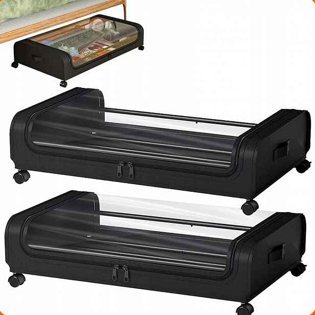 Organizér Pod Postel 78,5X44 CM Pro Uložení Ložního Prádla Se Zámkem, 2 Ks