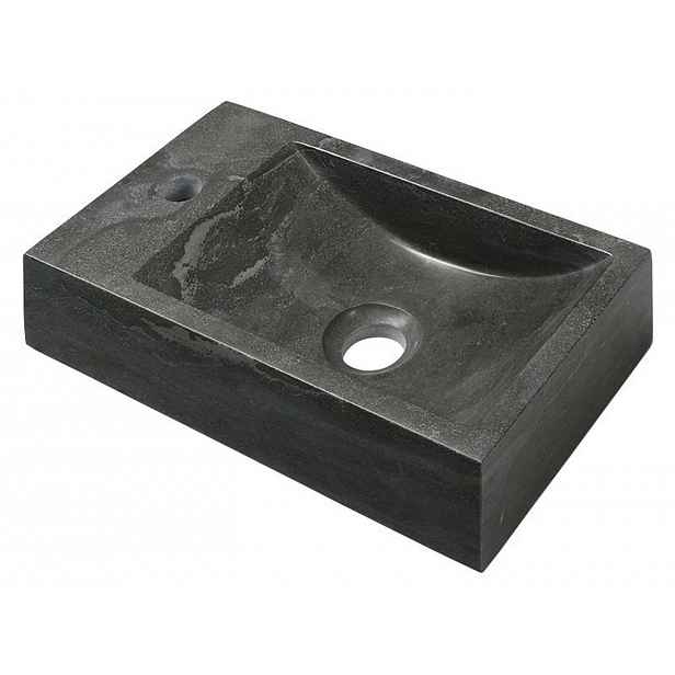 Sapho Blok - Umývátko 40x22 cm, otvor pro baterii vlevo, bez přepadu, antracit 2401-38