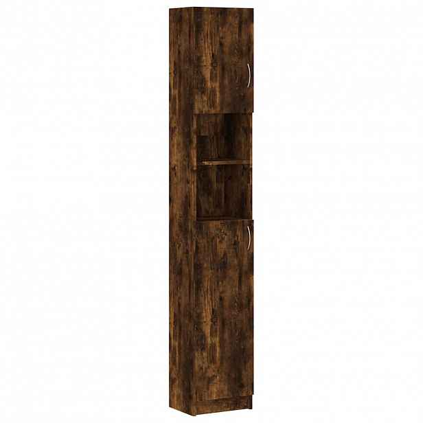 vidaXL Koupelnová skříňka kouřový dub 32x25,5x190 cm kompozitní dřevo