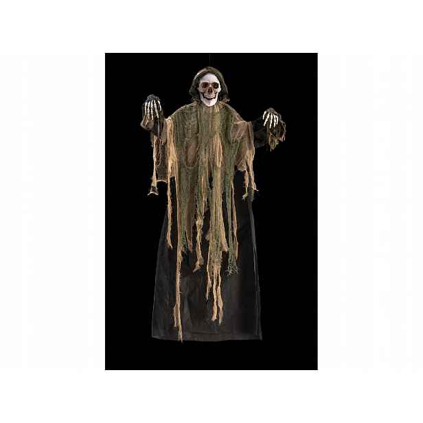 Závěsná dekorace Kostra v kapuci Halloween 160 cm