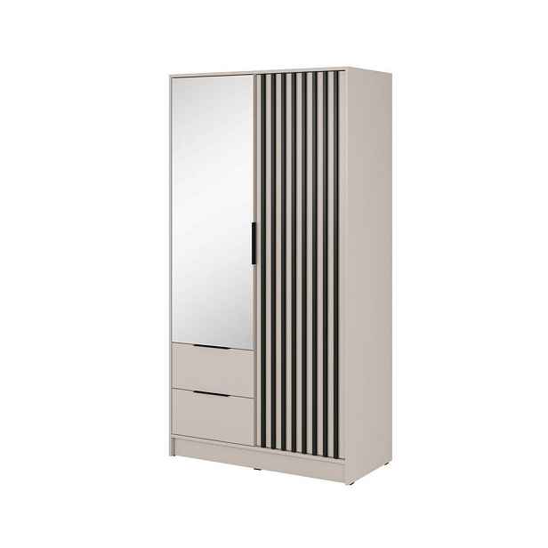 MASSENO ŠATNÍ SKŘÍŇ S OTOČNÝMI DVEŘMI NELIANA, 105/200/51 cm 2dveřová se zrcadlem, kašmírová