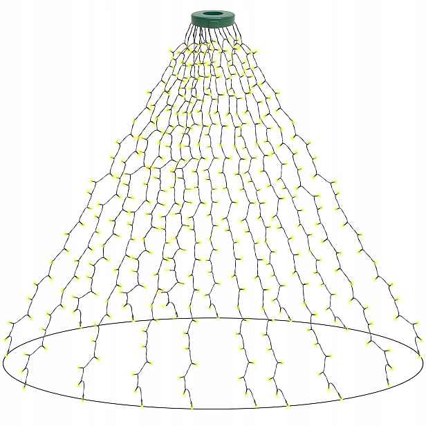 Vánoční Osvětlení Na Stromeček Led s Kroužkem Zew/wew Vánoční kabátek Teplý Bílý