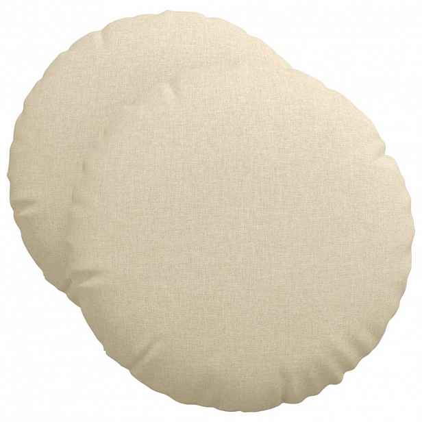 vidaXL Polštáře na sedadla 2 ks Textil Krémová Ø50 x 19 cm