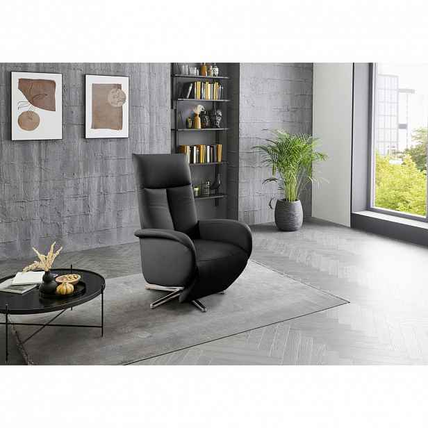 Sit & More RELAXAČNÍ KŘESLO, kůže, černá