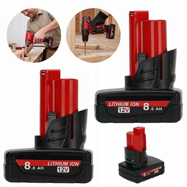 Baterie 2 ks pro elektrický stroj Milwaukee, Li-Ion akumulátory, sada